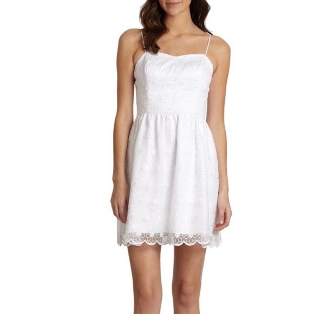 All white LILLY PULITZER lace rhinestone dress